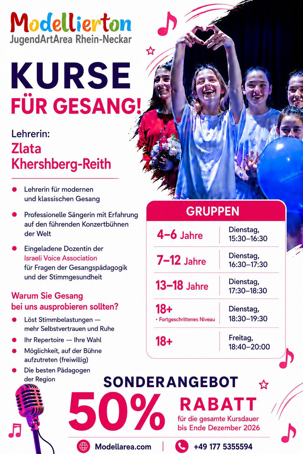 Kurse für Gesang!