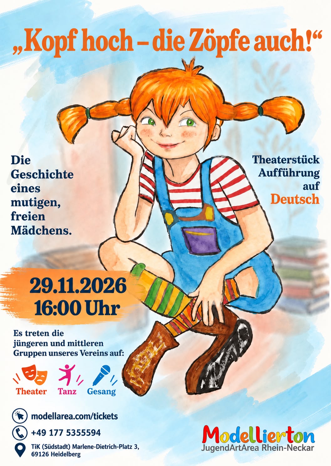 Wir laden euch herzlich ein zum Theaterstück: „Kopf hoch – die Zöpfe auch!“
